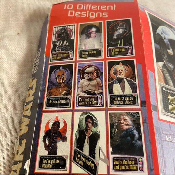 Vintage 90s Star Wars 30 stand up Valentine’s Day Cards 28 Temporary Tattoos - Picture 16 of 16
